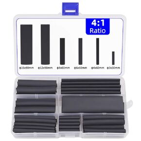Ratio 3:1 Heat Shrink Tubing Colored Dual Wall Adhesive Lined Heat-Shrink Tube Wire Shrink Wrap Electrical Cable Wire Kit Set Insulation Protector Connector Heatshrink Tubing, 138PCS/9 Size
