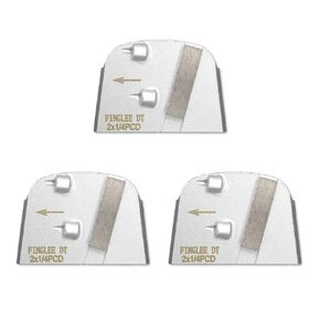 3Pcs Trapezoidal Diamond Discs, 2 * 1/4 PCD w/Bar Diamond Grinding Disc for Epoxy, Thick Mastic, Glue, Paint, VCT Removal, Fast Change (Turn Left)