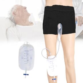 Urine System Holder Bag - 500ml Portable Wearable Men's Urinary Male Pee Bag Spill Proof Collector Urinary Drainage Stabilizatio Device for Incontinence Patient, M