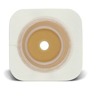 ConvaTec 413163 SUR-FIT Natura حاجز جلدي متين من قطعتين، مقصوص ليناسب، مرن، ياقة شريطية، أبيض، شفة 2-3/4 بوصة، طول 5 بوصة، عرض 5 بوصة، حزمة من 10