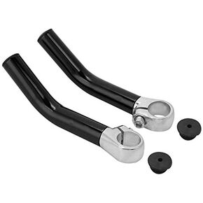 Bike Handlebar End, 1 Pair Aluminum Alloy Handlebar Grip End Bar End with Stopper for 22.2mm Handlebar Replacement(Black)
