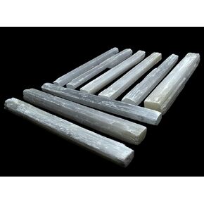 5" White Selenite Sticks Natural Sparkling Gemstone Cat's Eye Satin Spar Angels Stone Crystal Mineral Rough Points - Morocco (5PCS)
