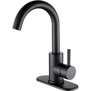 صنبور حوض مبلل، خلاط قضيب دوار 360 درجة من الفولاذ المقاوم للصدأ مع لوحة سطح بغطاء 3 فتحات، صنبور صغير حديث بمقبض واحد لحوض الحمام والمطبخ، من النيكل المصقول... in Kuwait