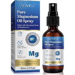 Magnesium Spray, Magnesium Oil for Feet and Sleep,Pure Magnesium Oil Spray, 100% Pure and Organic, Glass Bottle, Travel Size 2 Fl oz