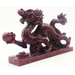 Mose Cafolo Jade Green Chinese Feng Shui Dragon Figurine Statue Sculpture for Luck & Success