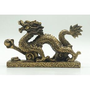 موس كافولو اليشم الأخضر الصيني فنغ شوي التنين تمثال تمثال النحت للحظ والنجاح in Kuwait