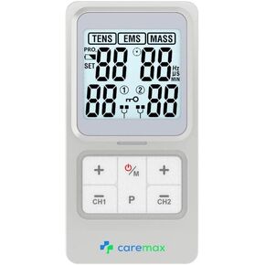 2.0 Classic TENS Unit Machine & EMS & Massage 120mA Output 3 in 1 Dual Channel Rechargeable Electronic Combo Pulse Unit Muscle Stimulator with Customisable Programs for Natural Pain Relief