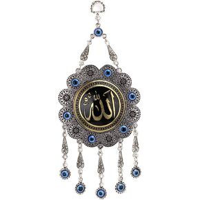 Car Mirror Hanging Ornament, Wall Hanging Decor Protector Muslim Islamic Turkish Blue Evil Eye Blessing Amulet