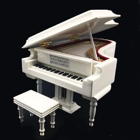 Mylifestyle Piano Music Box with Bench and Black Case Musical Boxes Gift for Christmas/Birthday/Valentine's Day, Melody Castle in The Sky