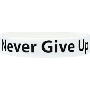 Never Give Up Motivational Wristbands - Worn by Pro Athletes - Silicone Rubber Inspirational Bracelets - Gym, Sports Motivation LLC
