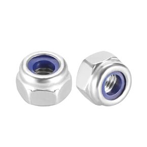 uxcell Hex Lock Nuts - M4 x 0.7mm Stainless Steel Nylon Insert Self-Locking Nuts for Fasteners, 30Pcs Silver Tone