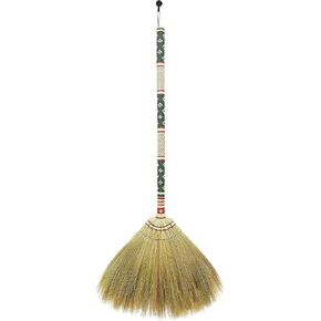 40 inch Tall of Asian Broom for Cleaning Tile Floor,Soft bristles,Long Handle Hand Grip The Reed Tree with Grass,Broom Design for Sweeper Garbage Dust,Vintage Broom,Durable Broom Indoor & Outdoor