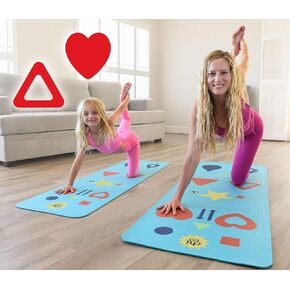 Yoga Mat & Game, Kids, Tween, Adult sizes + Free App and How-To Poster, Fun Activities - Follow the Symbols, Aligns the Body - Easy to Learn for All Levels, Phresh Chi Mat for Yoga, Fitness, Exercise, Meditation, Wellness