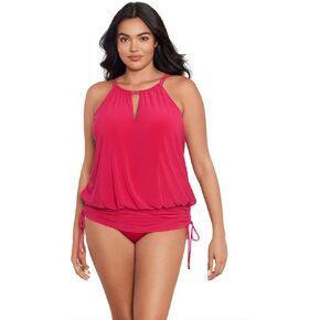 MagicSuit Women's Plus Size Swimwear Solid Susan Underwire Tummy Control One Piece Swimdress in Kuwait