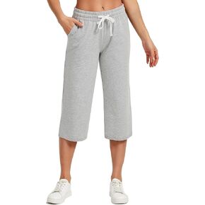 SPECIALMAGIC Women Capri Pants Cotton Yoga Wide Leg Pajama Pants Capris Sweatpants Sports