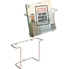 MyGift Modern Copper Tone Metal Wire Wall Mounted Vinyl Records Storage Racks, Hanging LP Record Holders, Floating Album Cover Display Shelves, Set of 2