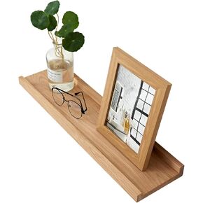 Oak Floating Shelves Natural Wood Wall Mounted Display Picture Ledge Wall Shelf for Home Office Living Room Bedroom Wall Storage Shelf 4X12 Inch