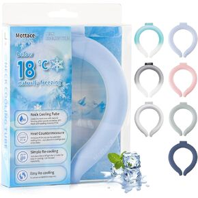 Neck Cooling Tube 70% Gel Increase Ice Ring Neck Cooler Wearable Cooling Neck Wraps for Summer Heat Body Cooling Products for Outdoor Indoor Activities Relief for Hot Flashes(Gradient Blue,L)