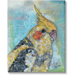 Stupell Industries Jolly Cockatiel Bird Assorted Layered Animal Collage Floating Framed Wall Art, Design By Lisa Morales
