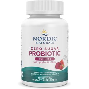 Nordic Naturals Zero Sugar Probiotic Gummies - Strawberry Watermelon Flavor - 40 Gummies - Supports Digestive Wellness & Immune Health - Non-GMO - Third Party Tested - Vegan - 20 Servings