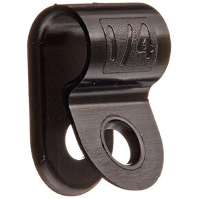 NSI NCH-250-0 Heavy Duty Nylon Cable Clamp, 0.25" Diameter, 0.5" Width, Black