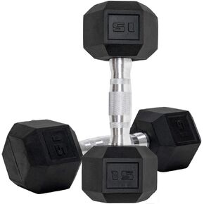 Dumbbells Set of 2 Hex Rubber Encased Dumbbells, Weights Dumbbells Set with Metal Handle for Exercise and Fitness