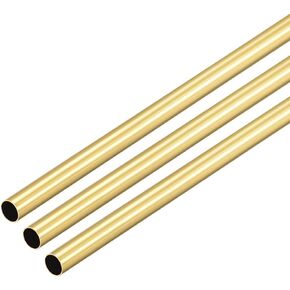 uxcell Brass Round Tube, 300mm Length 4.5mm OD 0.2mm Wall Thickness, Seamless Straight Pipe Tubing 3 Pcs