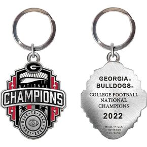 Georgia Bulldogs 2022 National Championship Keychain | Durable Key Holder | Intricately Crafted Metal Pewter Alma Mater Inlay