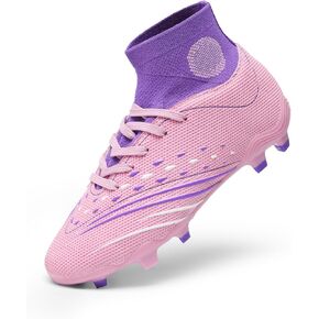 DREAM PAIRS Boys Girls Football Cleats Youth Firm Groud Outdoor Trainning Athletic Sport High Top Soccer Shoes for Little/Big Kid