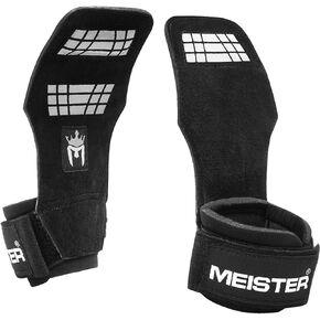 Meister Elite Leather Weight Lifting Grips w/Gel Padding (Pair)