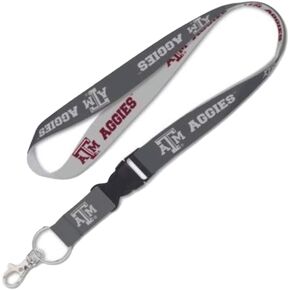 WinCraft Texas A&M Aggies Lanyard with Detachable Buckle, 1" - Grey