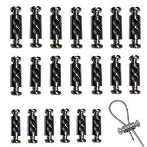 20pcs New Upgrade Steel Wire Rope Cable clamp/Double Hole Stainless Steel (3.0mm Line Hole)
