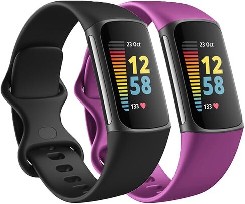 Replacement Bands Compatible with Fitbit Charge 6 / Fitbit Charge 5 Bands for Women Men, Silicone Fitness Sport Wristbands for Women Men Small Large (2 Pack) in Saudi Arabia