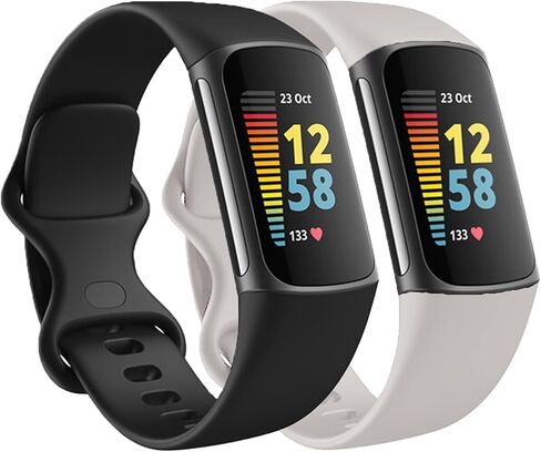 Replacement Bands Compatible with Fitbit Charge 6 / Fitbit Charge 5 Bands for Women Men, Silicone Fitness Sport Wristbands for Women Men Small Large (2 Pack) in Saudi Arabia