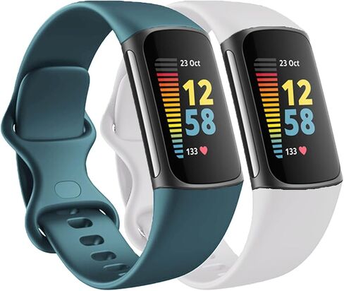 Replacement Bands Compatible with Fitbit Charge 6 / Fitbit Charge 5 Bands for Women Men, Silicone Fitness Sport Wristbands for Women Men Small Large (2 Pack) in Saudi Arabia