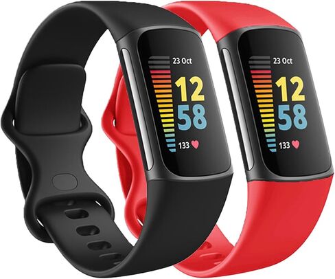 Replacement Bands Compatible with Fitbit Charge 6 / Fitbit Charge 5 Bands for Women Men, Silicone Fitness Sport Wristbands for Women Men Small Large (2 Pack) in Saudi Arabia