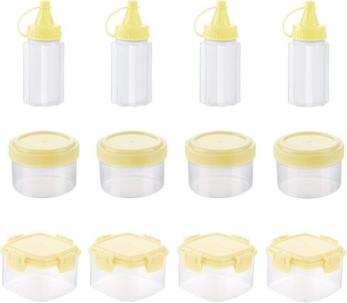 12 Pcs Mini Sauce Squeeze Bottles Seasoning Box Plastic Condiment Salad Dressing Containers Portable Jars for Outdoor Barbecue Camping in Saudi Arabia