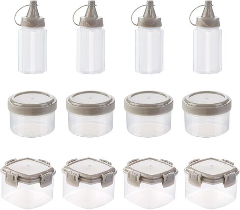 12 Pcs Mini Sauce Squeeze Bottles Seasoning Box Plastic Condiment Salad Dressing Containers Portable Jars for Outdoor Barbecue Camping in Saudi Arabia