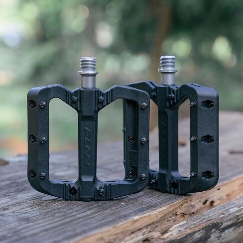 Funn Black Magic Plastic Flat Mountain Bike Pedal Set - Lightweight Wide Platform Bicycle Pedals for Stability, 9/16-inch CrMo Axle Bike Pedals for MTB/BMX/Urban/Gravel Riding in Saudi Arabia