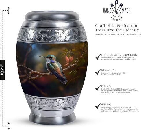 Hummingbird Urn for Ashes for Women, Men, Female - Urns for Human Ashes Adult Male - Small Urns for Human Ashes Keepsake - Burial Urns for Adult Human Ashes - Cremation Urns (3inch) in Saudi Arabia
