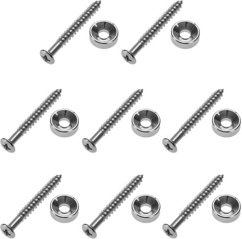 8 Sets Electric Guitar Bass Neck Mounting Screws 44.5x 4.5mm Metal Ferrule Bolt Joint Bushings Bolts for Electric Acoustic Guitar Bass, Black in Saudi Arabia