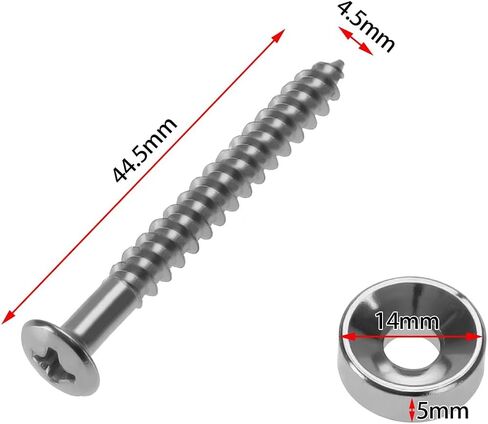 8 Sets Electric Guitar Bass Neck Mounting Screws 44.5x 4.5mm Metal Ferrule Bolt Joint Bushings Bolts for Electric Acoustic Guitar Bass, Black in Saudi Arabia