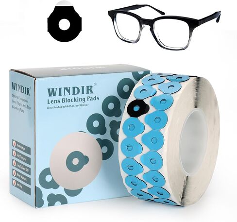 WINDIR Optical Lens Edging Blocking Pads, 1000Pcs Eyeglasses Anti Slip Adhesive Sticker Tape Processing Polishing for Glasses Auto Edger Accessories (Black pads, 0.87x1 inch) in Saudi Arabia