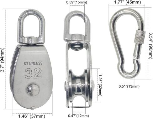 M75 Lifting Single Pulleys Block Suspension Traction Pulleys 304 Stainless Steel 1pcs in Saudi Arabia