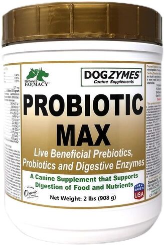 Dogzymes Probiotic Max -10 مليار بروبيوتيك CFU، البريبايوتكس، الإنزيمات الهاضمة - (8 أونصة) in Saudi Arabia