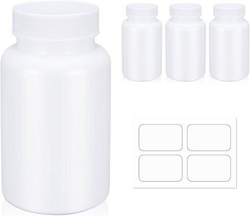 Empty Plastic Pill Bottle Medicine Bottles Reagent Chemical Container with Smooth Screw Lid For Liquid Solid Powder (50cc 4pack) in Saudi Arabia
