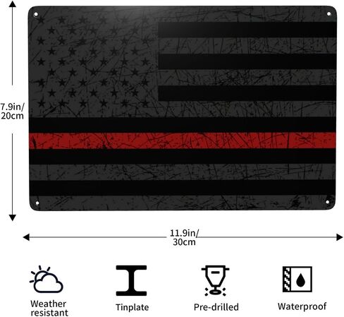 American Flag Retro Metal Tin Signs, Vintage Wall Art Sign Posters, USA Patriotic Flags Retro Wall Decor For Bar Home Living Room Cave Restaurants Cafes Pubs 8 x 12 Inch in Kuwait
