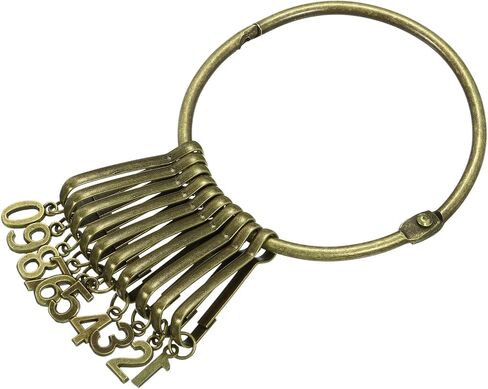 PATIKIL 3.2 Inch Dia Key Organizer Keychain, 1pcs Key Management Holder with 10 Digits Buckles Rings for Office, Bronze in Saudi Arabia