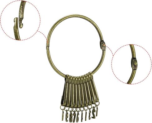 PATIKIL 3.2 Inch Dia Key Organizer Keychain, 1pcs Key Management Holder with 10 Digits Buckles Rings for Office, Bronze in Saudi Arabia