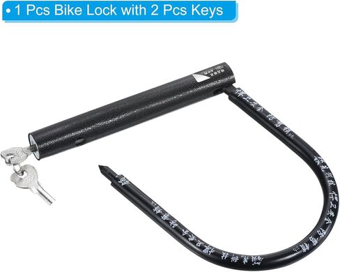 PATIKIL Bike Lock with 2 Keys, 2 Pack Anti Theft Bicycle U Lock, 14mm Zinc Alloy Ultra Security Lock for Electric Bikes Scooters Motorcycle Wheels, Black in Saudi Arabia